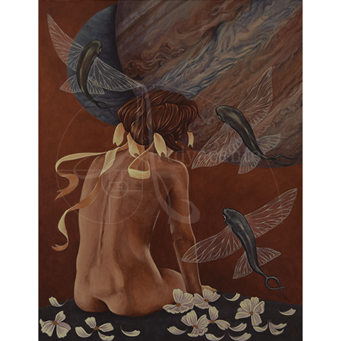 ABRAZO DEL CAOS (AZAR) - OFELIA CUE ACRILICO/TELA. 90X70 CM
